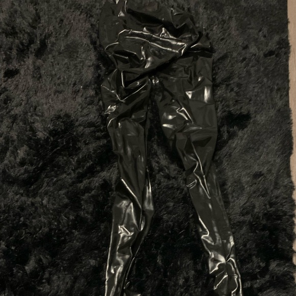 Libidex Fetish Black Latex Classic Tights with Feet Size Women’s XL - Picture 3 of 8